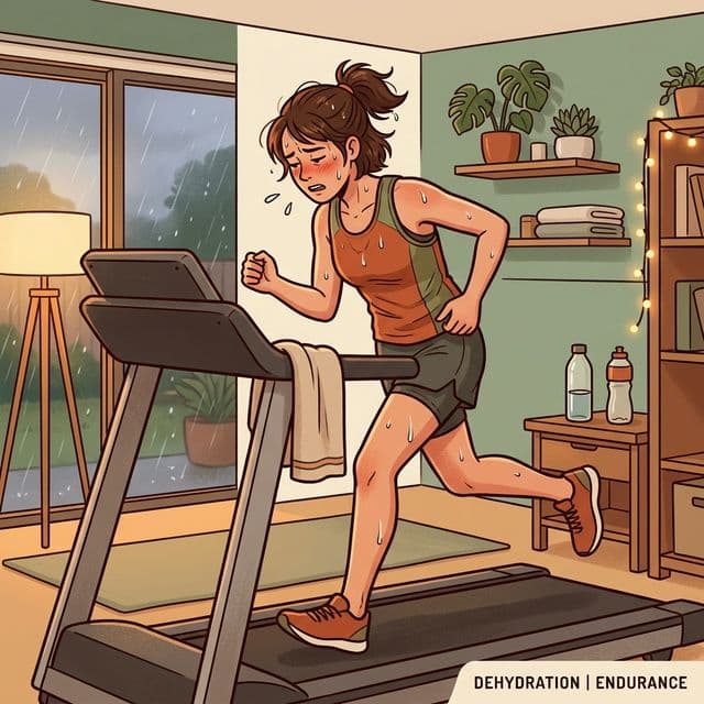 Trainingssituation, die die Auswirkung von Dehydrierung auf die Ausdauerleistung zeigt