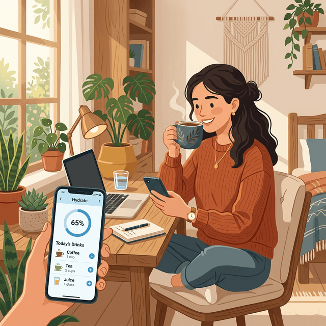 How to log coffee, tea, and juice on DropWise tracker