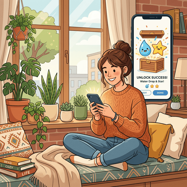 Unlock gamified water mascot characters by reaching hydration goals