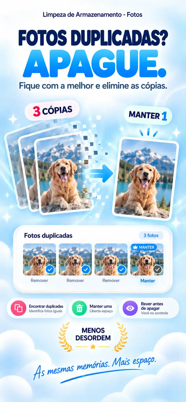 Três cópias da mesma foto? Fique com uma.