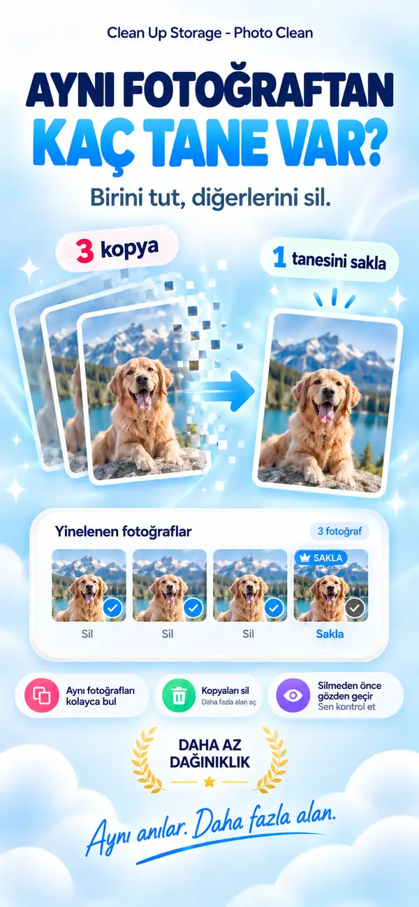 Aynı fotoğraftan üç tane mi? Birini tutun.