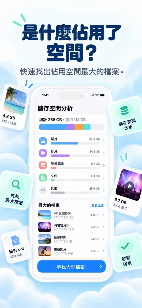 看清是什麼佔用了空間。