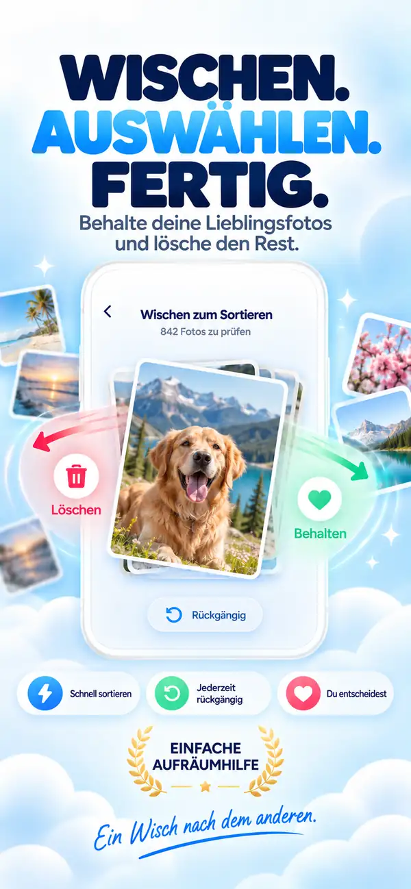 Wischen zum Aufräumen